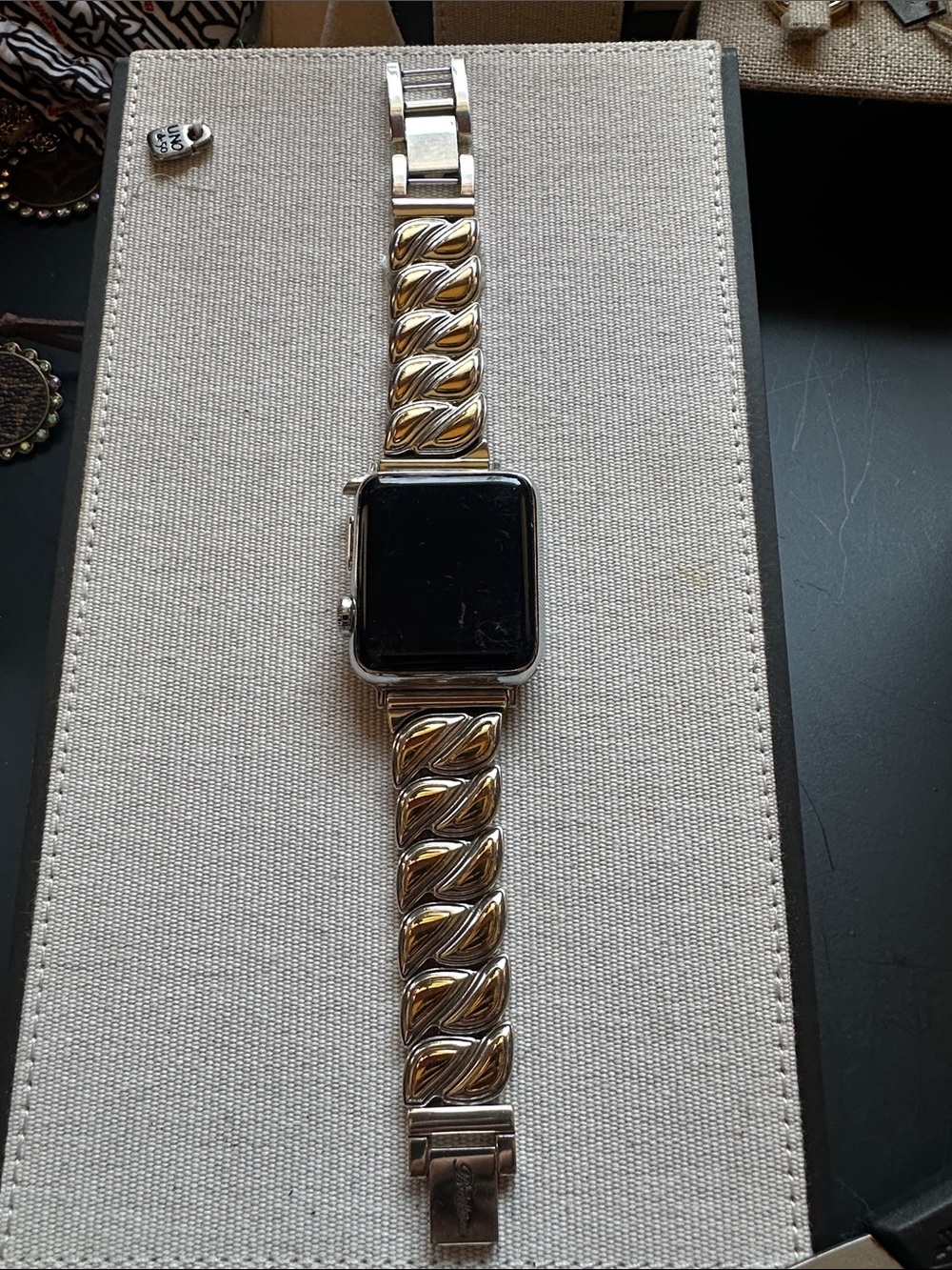 Brighton Two-Tone Silver and Gold Link Watch Band for smart watch NWT